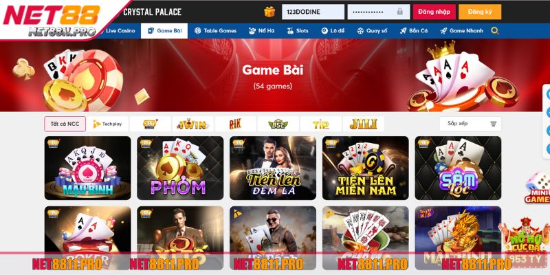 Game Bài Net88 - Sân Chơi Cá Cược Đỉnh Cao Nhất 2025 1 Sảnh game bài Net88 với giao diện hiện đại và tối ưu